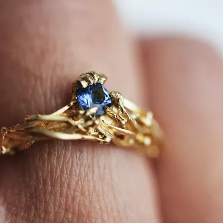 Odyssey | Blue Sapphire and Gold Engagement Ring