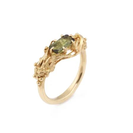 Juniper | Green Tourmaline and Gold Ring