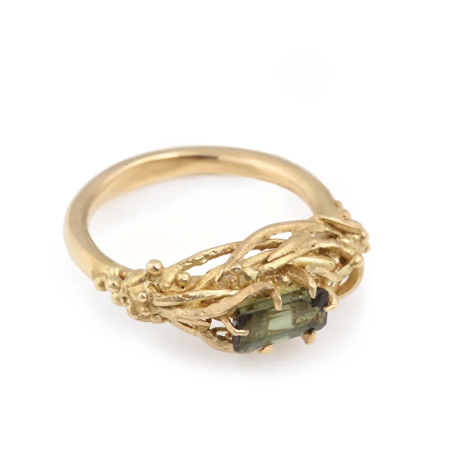 Juniper | Green Tourmaline and Gold Ring — Dovilė Bertulytė