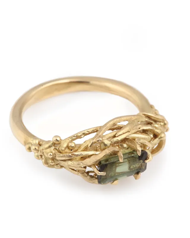 Juniper | Green Tourmaline and Gold Ring — Dovilė Bertulytė