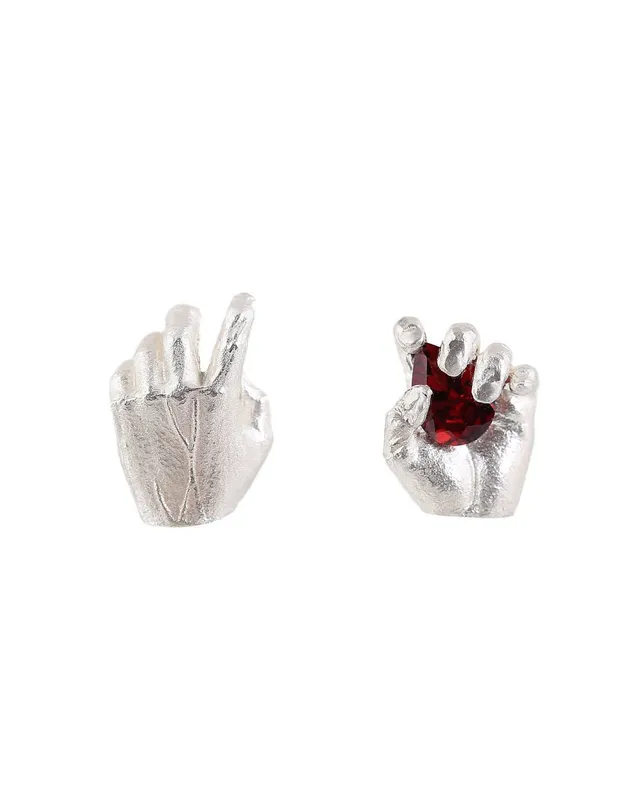 Listeners | Odd Silver Hand Studs — Dovilė Bertulytė
