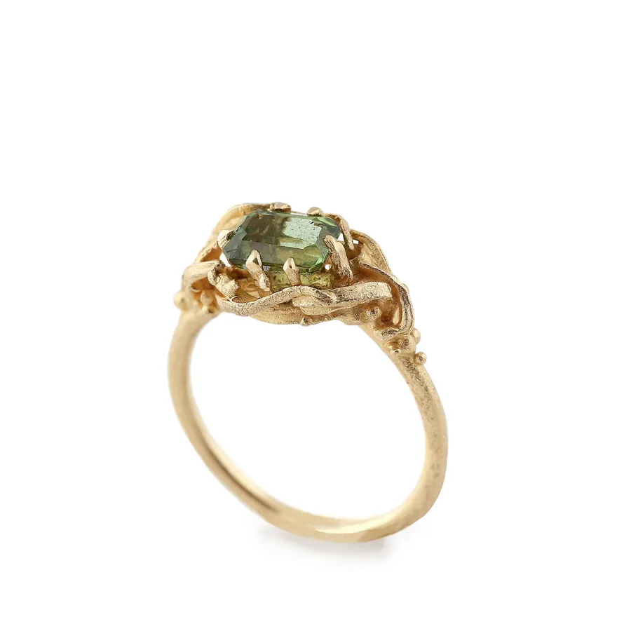 Muse | Green Tourmaline and Gold Engagement Ring — Dovilė Bertulytė
