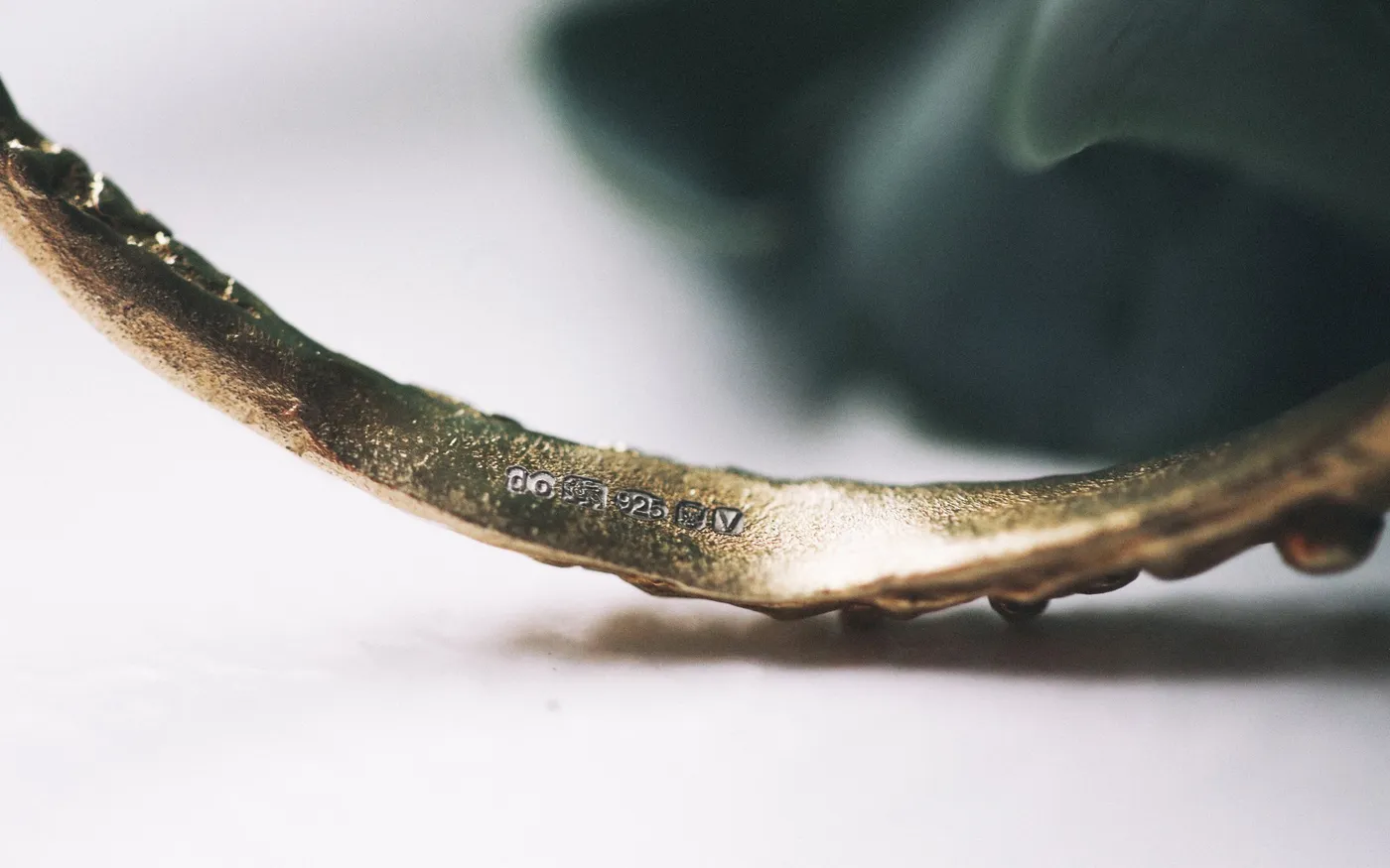 dovile b london assay office hallmark gold bangle cuff handmade
