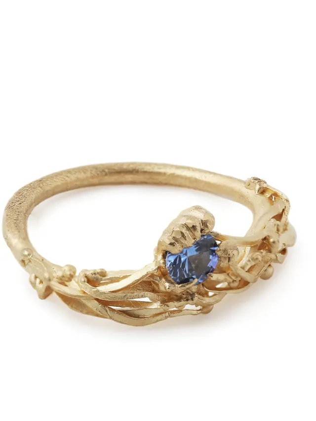 Odyssey | Blue Sapphire and Gold Engagement Ring — Dovilė Bertulytė