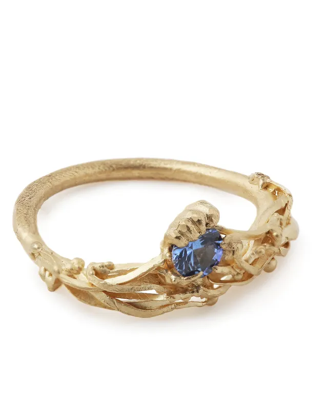 Odyssey | Blue Sapphire and Gold Engagement Ring — Dovilė Bertulytė