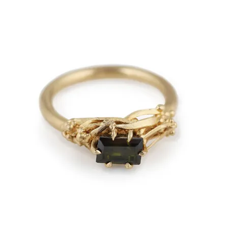 Meadow | Dark Green Tourmaline and Gold Ring