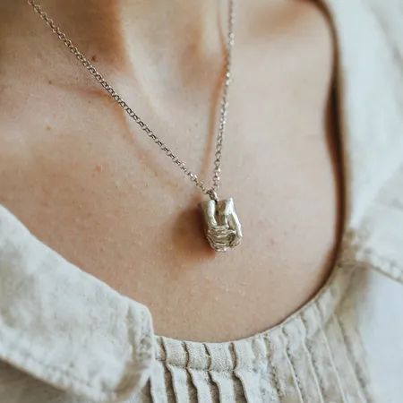Never Let Me Go | Silver Hand Pendant