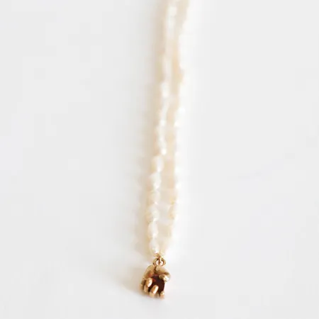 Alexandra | One of a Kind 9ct Gold Red Garnet & Pearl Pendant