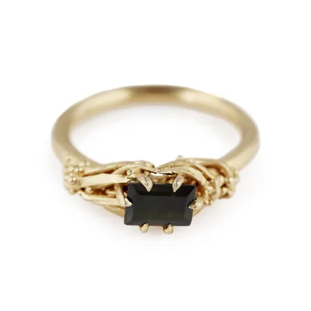 Meadow | Dark Green Tourmaline and Gold Ring