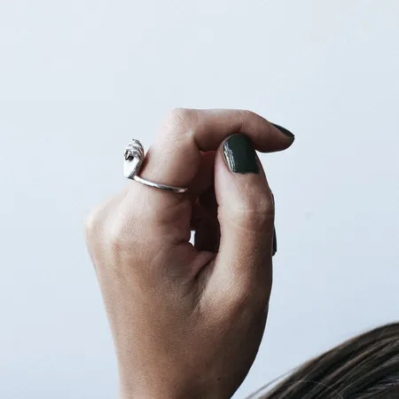 Always in My Heart | Silver Hand Ring with Garnet