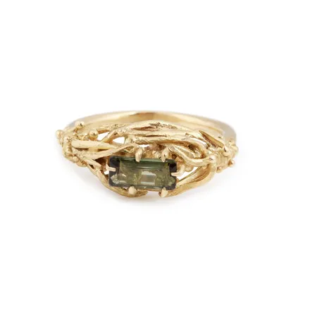 Juniper | Green Tourmaline and Gold Ring