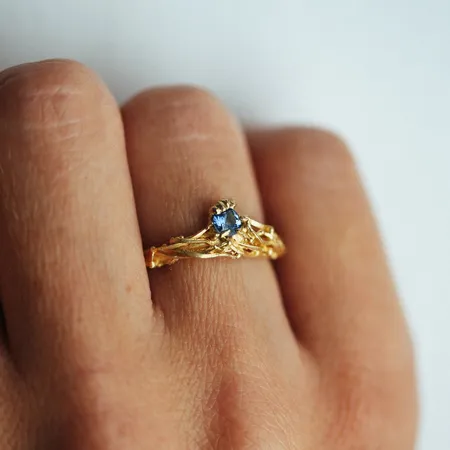 Odyssey | Blue Sapphire and Gold Engagement Ring