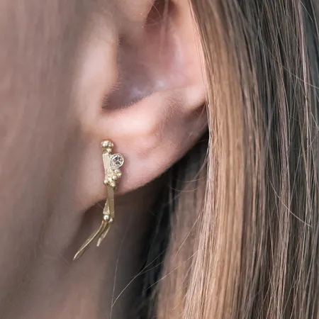 Twigs | Champagne Diamonds and 18ct Yellow Gold Studs