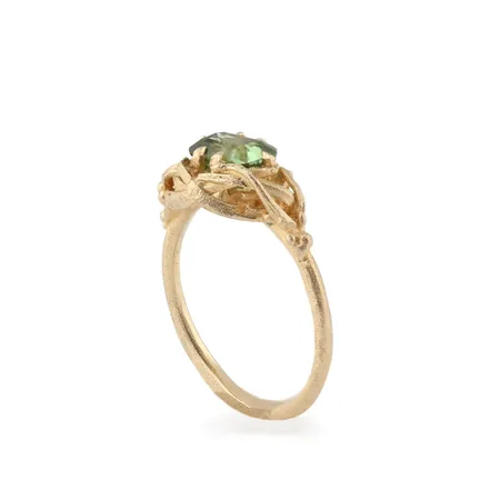 Muse | Green Tourmaline and Gold Engagement Ring
