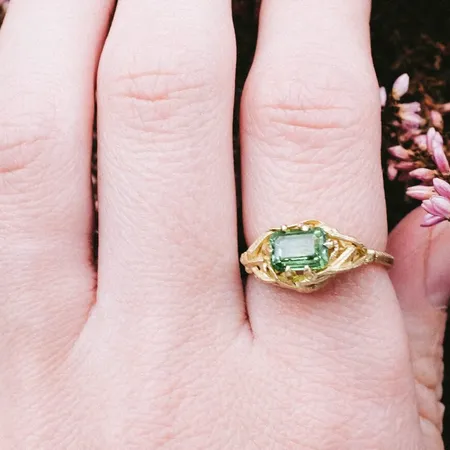Muse | Green Tourmaline and Gold Engagement Ring