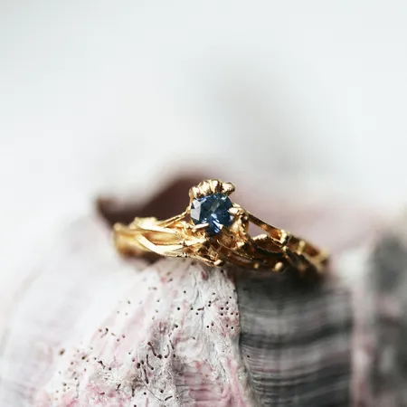 Odyssey | Blue Sapphire and Gold Engagement Ring