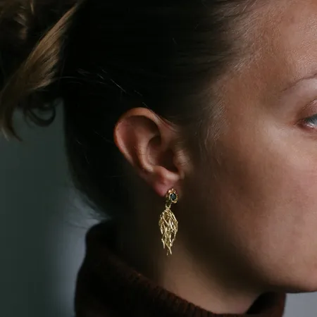 Sirens | Gold and Sapphire Statement Earrings