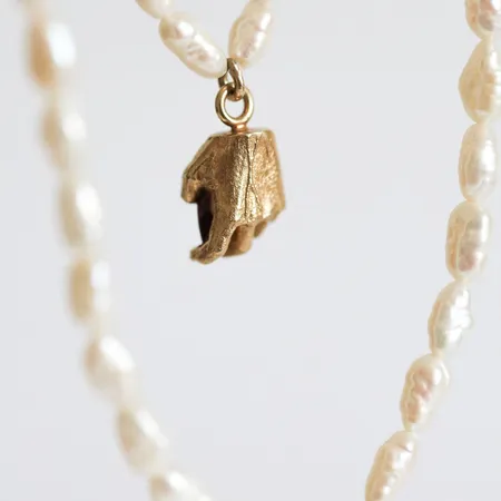 Alexandra | One of a Kind 9ct Gold Red Garnet & Pearl Pendant