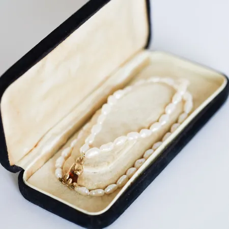Alexandra | One of a Kind 9ct Gold Red Garnet & Pearl Pendant
