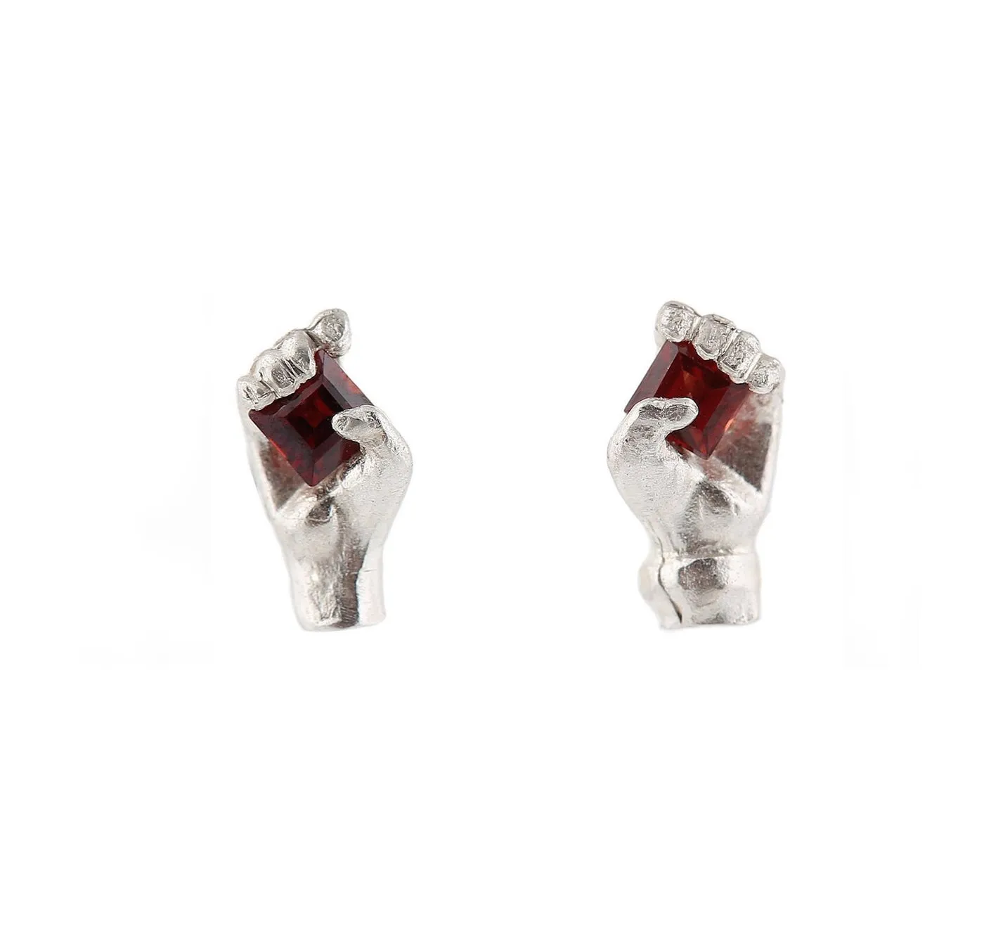 dovile b miniature silver hand studs