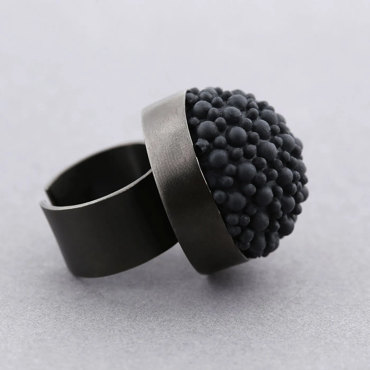 dovile b black rhodium silicone ring