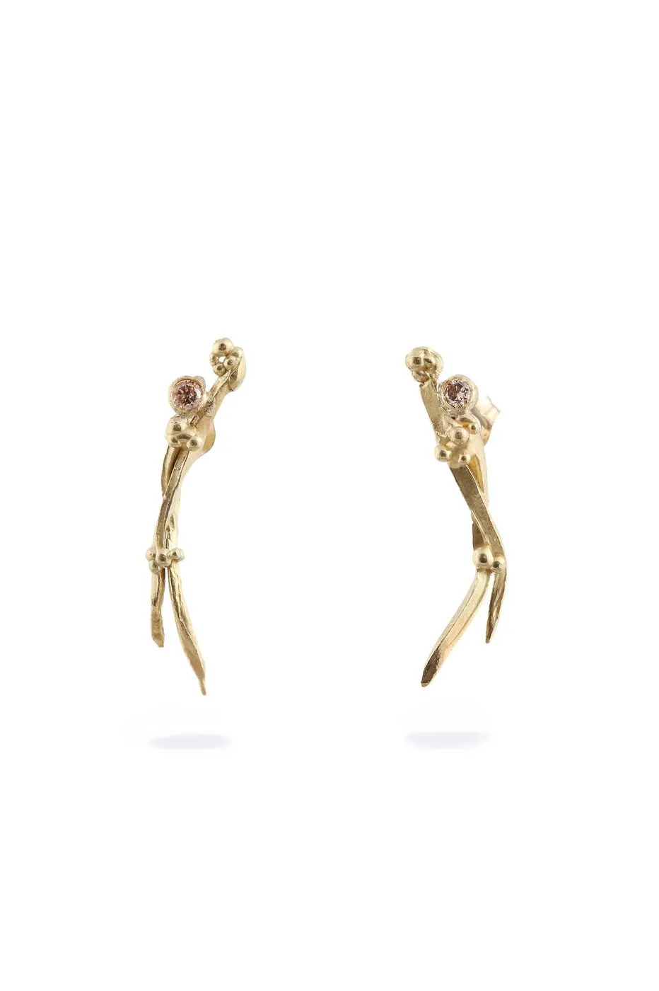 dovile b 18ct gold twig earrings
