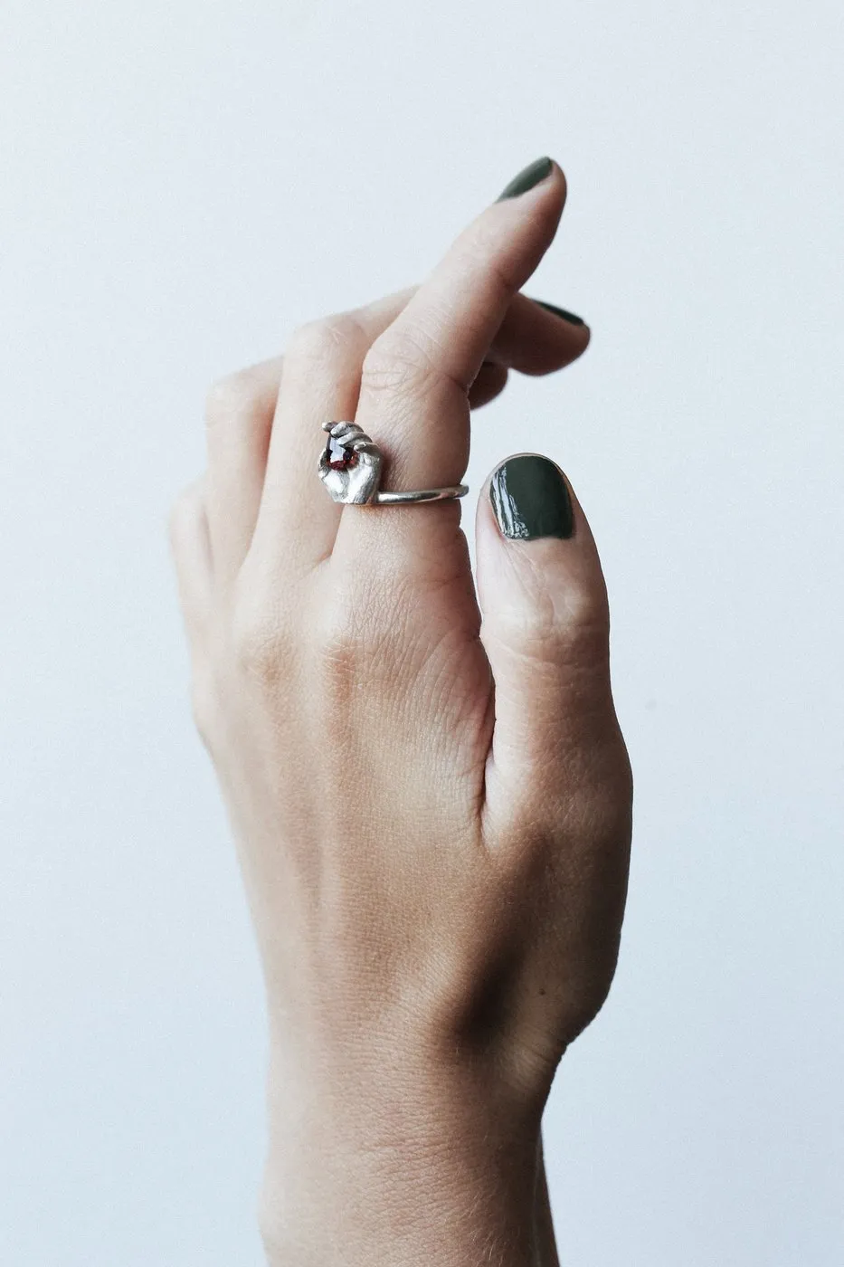 dovile b miniature silver hand ring